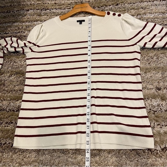 Talbots size X Sweater 3/4 sleeves stripes nautical buttons - Picture 9 of 9